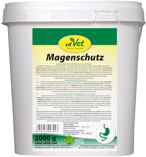 cdVet Magenschutz 2kg - Pulver zur Förderung der Gesundheit von Magen und Darm für Hunde und Katzen