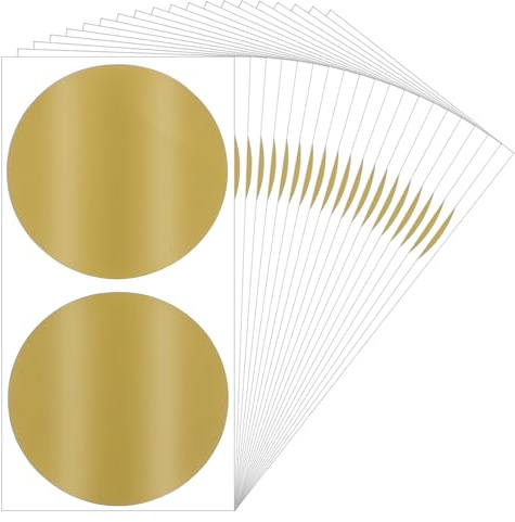 100 Stück Rubbelaufkleber Rubbellose Selber Machen Rubbel-off-Etiketten 5cm Goldene Rubbel-off-Aufkleber Rund Selbstklebende Rubbelkarten zum Erstellen für Party Spiele Belohnungs-Tombola-Karten