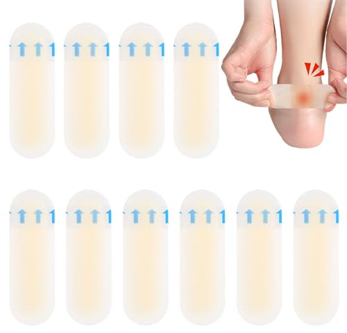 iLamvie 10 Stück Blasenpflaster,2 * 6cm,Hydrokolloid Pflaster,Wasserdicht Gel Pflaster, Ferse Blasenpflaster,fersenschutz, Linderung von Reibungsschmerzen Zehen,Vorfuß,Ferse