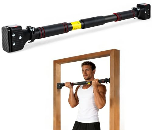 leikefitness Barre de traction pour cadre de porte, barre de traction pour entraînement du haut du corps, barres de traction portables en intérieur, mécanisme de verrouillage réglable de 69,8 à 99,1