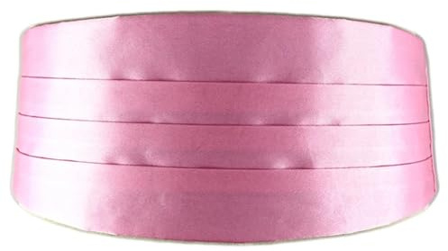 YDYAENIO Klassischer Satin-Kummerbund for Herren, elastisches Bauchband, Basic-Kummerbund for formelle Hochzeit, Abschlussball, Abendessen, Party, Taillenband für Kleider und Blusen(Pink)