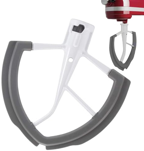 Hiemible Fouet Raclette à Bord Flexible | Accessoire Spatule Flex Edge 5,7 Litres,Accessoire Robot Pétrin Sécurisé Polyvalent pour Pâte, Sauce, Crème et Croûtes à