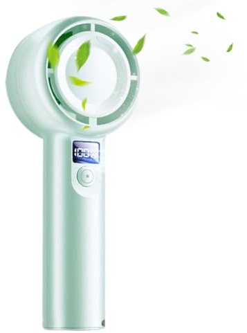 Jlkegfdf Small Handheld Fan,Desk Handheld Cooling Portable Fan | Quiet Air Cooler with Digital Display, Battery Operated 5 Speeds Cool Gadgets for Women Men Beach Outdoor Bedroom Desk
