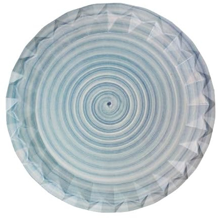 Monouso | 50 Platos de Cartón Diseño Cerámica, Ø23cm, Color Azul, Vajilla Elegante, Eventos, Cumpleaños, Platos Desechables, Fiestas, Catering