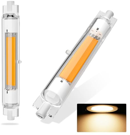 ZJZG R7S LED Bulb 118mm Dimmable, Warm White 3000K 3000LM, R7S 118mm LED Bulb 30W Equivalent 300W Halogen Light Bulbs, Flicker-Free, 360° Light Angle, Energy Saving Floodlight, 2 Pack