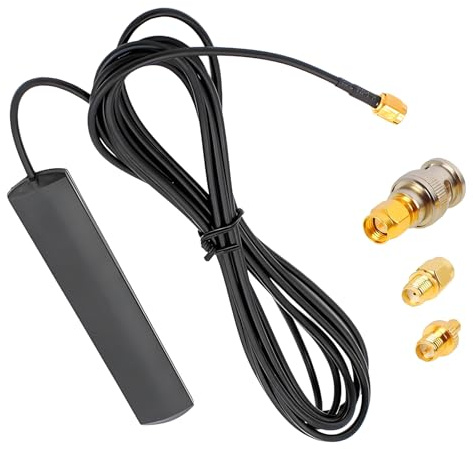 4G LTE antenna GSM 3dBi con connettore SMA, Supporto in Vetro, Inclusi 3 Adattatori (SMA a BNC / TS9 / RP-SMA), Compatibile con Router GSM 2G 3G 4G LTE, Amplificatore di Comunicazione Mobile per Auto