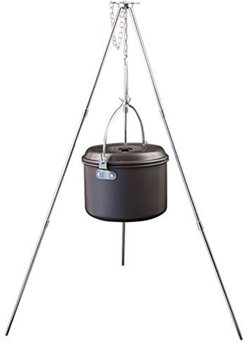 Trépied de feu de camp pour la cuisine, trépied de cuisson réglable et pliable, support de grilles de Barbecue en métal, cintre pour Camping pique-nique BBQ