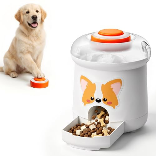 ROJECO Dog Puzzle Feeder Toy, Remote Treat Dispenser for Dog IQ Training | Electronic Reward Feeding, Amusing Play Moments, Curbs Boredom, Works For All Breeds, Interaction toy, Rechargeable Design