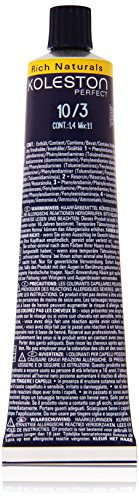 Wella Professionals Koleston 10/3 - Tinte de coloración, 60 ml, 1 unidad, color rubio súper claro dorado