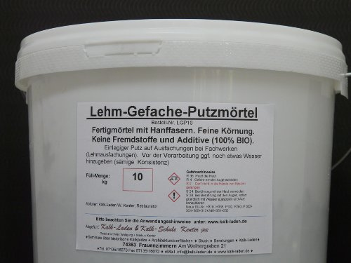 Lehm-Gefache-Putzmörtel, für Lehm-Ausfachungen im Fachwerk 10 kg im Eimer