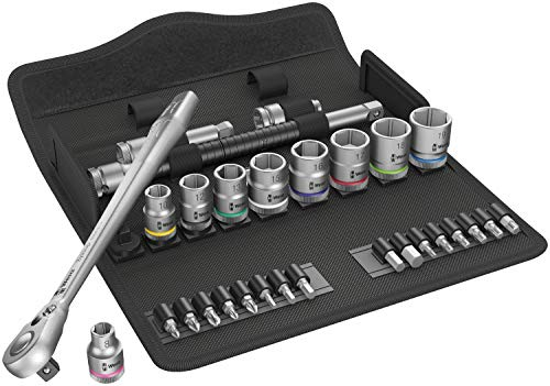 Wera 05004048001 8100 SB 8 Zyklop Metal Ratchet Set with switch lever, 3/8 drive, metric, 29 pieces