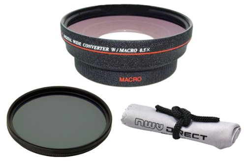 Digital Nc Lente Gran Angular de 0,5 aumentos con Macro Compatible con Sony Alpha NEX-5T + (Compatible con Lentes con roscas de Filtro de 40,5, 49 y 67 mm)