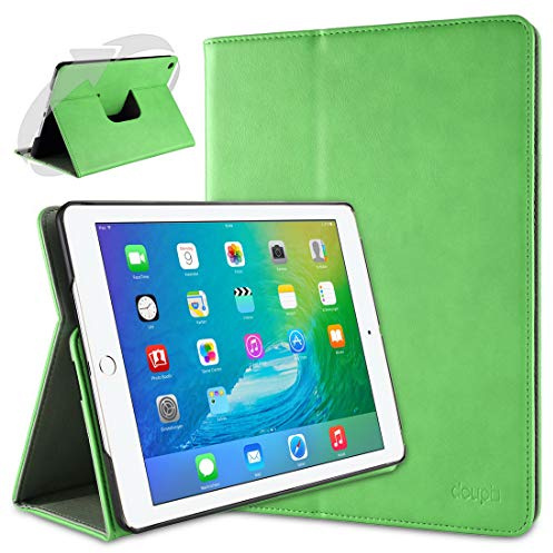 doupi Deluxe Schutzhülle für iPad Air 2, Smart Case Sleep/Wake Funktion 360 Grad drehbar Schutz Hülle Ständer Cover Tasche, grün