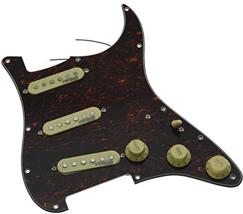Dopro Loaded Guitar Pickguard with Wilkinson Pickups Prewired ST Pickguard for USA/Mexico FD Strat Stratocaster Red Tortoise