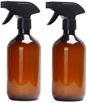 Bocotoer 500ml Homes Leere Braunglasflasche Sprühflasche Glas aus Braunglas für Pflanzen Friseur Packung mit 2