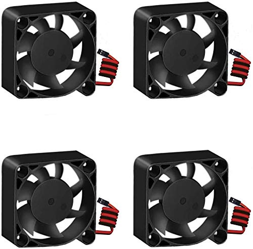 GeeekPi 4 Stück 40x40x10 mm 4010 DC 5V Bürstenloser CPU-Lüfter für Raspberry Pi 4B/3B+/3B/2B (Schwarz)