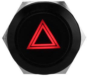 TuToy 19Mm 12V Led Pulsador Encendido Apagado Peligro Señal De Advertencia Interruptor De Luz Para Coche Camión Barco-Rojo