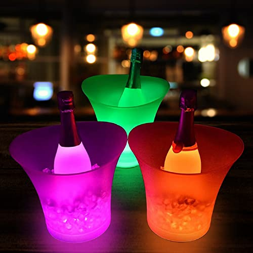 LED Ice Bucket, Ice Bucket for Parties Champagne Bucket Wine Bucket Beer Bucket Drinks Bucket 5L Large Capacity with Multi Colors Changing for Party/Home/Bar/Garden 3pcs | Beer Bucket Drinks Bucket 5L Large Capacity with Multi Colors Changing for Party/Home/Bar/Garden
