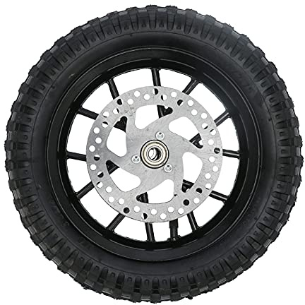 Neumático y Llanta de Rueda Delantera de 12,5 X 2,75 Pulgadas, Neumático de Goma + Llanta de Rueda de Metal Rueda Delantera, para Mini Bicicleta de Cross de 2 Tiempos de (Un negro))