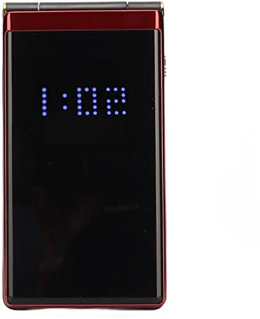 ASHATA Unlocked Flip Cell Phone for Senior, 2G SOS Big Mobile Phone with 2.8 Inch LCD and Large Keypad, 5900mAh Long Standby, 32MB Memory Basic Cell Phone for Elderly (Red)