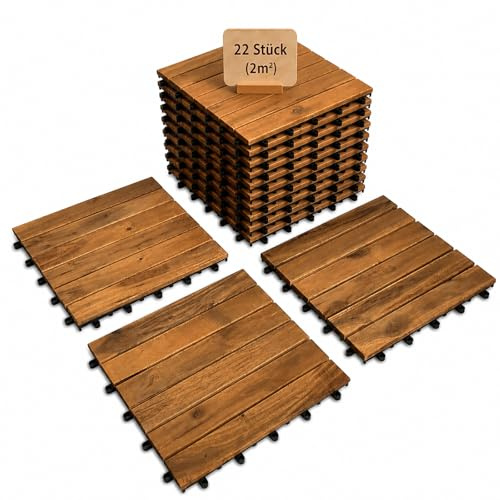 Holzfliesen 2m² Balkonfliesen 30x30cm Akazie Klicksystem | Hossi's Wholesale, Balkonfliesen, Terrassenfliesen, Gartenfliesen wetterfest und rutschfest
