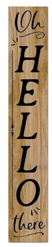 Panneau de bienvenue pour porte d'entrée, Oh,Hello There, grand format vertical en bois pour extérieur et intérieur 【Combinaison de trois pièces】, panneau de bienvenue en bois