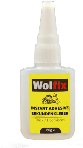 Wolfix Sekundenkleber Extra Stark 50g - Stoffkleber, Montagekleber, Textilkleber und Keramikkleber - Alleskleber für Profi Reparaturen - Ideal Kleber für Kunststoff, Keramik, Holz und Metall
