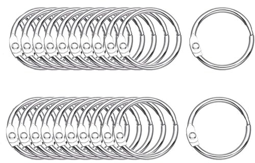 30Pcs 25mm Loose Leaf Ring Binders - Small Book Rings for Office, School, Home, Flash Cards, Index Cards, Papers and Keychains
