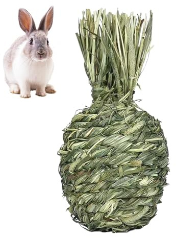 Djowyh Grass Ball Rabbit Ball Rabbit Toy, Toy for Guinea Pigs, Rabbit Dental Care Food, Suitable for Guinea Pigs, Rabbits, Chinchilla, Hamsters, Ren