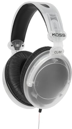 Koss CL/80 Over-Ear Headphones, Clear Transparent Design, Full Size, Retro Style, 3.5mm Plug