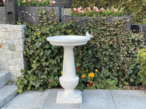 Premium betong fågelbad – 74 cm höjd, 51 cm diameter