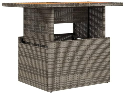 vidaXL Trädgårdsbord grå 100x55x73 cm konstrotting och akaciaträ