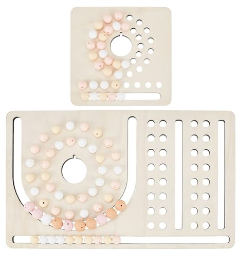 BENECREAT 2 Pcs Holz Perlen Bretter, Gemischte Größe hohlen Perlen Bretter Schmuck Design Matten für Armband Halskette DIY
