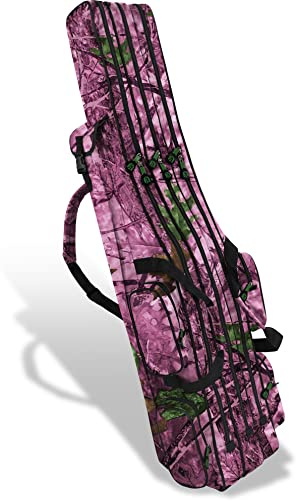 normani XXL Angel Tasche Futteral 190cm oder 210cm Rutentasche Anglerrucksack - 8 Taschen für 6 Ruten und Kescher Hunting Camo Pink 190 cm