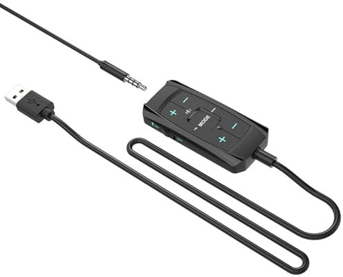 PLCPDM Carte son externe USB 7.1 Surround adaptateur audio avec contrôle du son pour casques de jeu PC Long câble