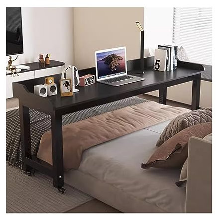OWOHYG Überbetttisch Überbetttisch Überbetttisch mit bremsbaren Rollen, Workstation-Laptoptisch, Abnehmbarer Computertisch/Schreibtisch/Frisiertisch(180x60x80cm)