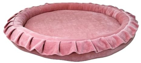 Monio for Kids Rosa Babynest aus Velvet mit abnehmbarem Baumwollbezug 105 cm Ideal für Neugeborene Waschbarer Bezug