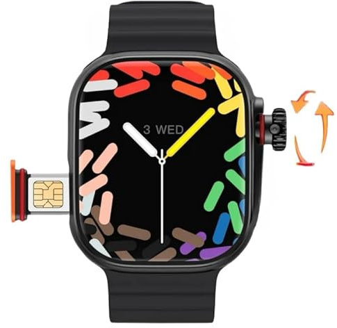 Reloj inteligente Android S9 Ultra 4G con tarjeta SIM de red de 2.2 pulgadas, cámara giratoria de 180°, GPS, WiFi, llamada global, reloj inteligente para hombre, Ultra 5G (negro, 2 GB, 32 GB)