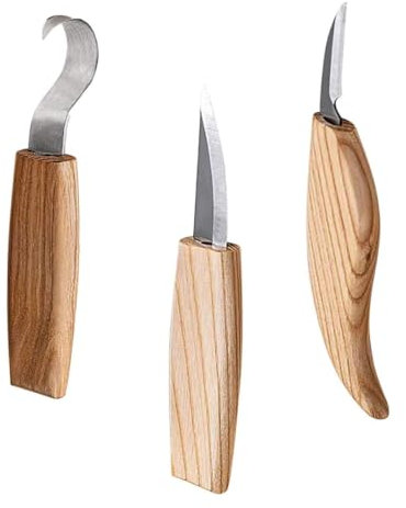 Tofficu 3-teiliges Holzschnitzmesser-set Schnitzmesser Aus Edelstahl Für Handschnitzerei Gravur Kunstdesign Schneiderauflage Mit Holzgriff
