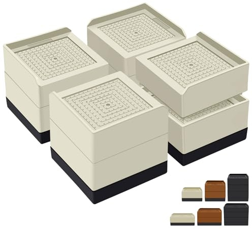 BONARRIOTT Rialzi per letti, resistenti, 7,6 cm, per divano, tavolo e scrivania, alzate per divano, altezza 3,8 o 7,6 cm, supporta fino a 0,6 kg (confezione da 4, beige)