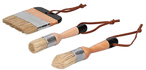 Paint Brushes, Stencil Brushes 3 Pack Painting Waxing Paint Brushes Chalk Paint Brush Round Paint Brush for Painting or Waxing Home Decor DIY Art Crafts