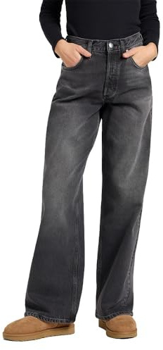 Lee Damjeans Low Slung Slouch, lös passform, breda ben, Charred Black, 29W / 33L
