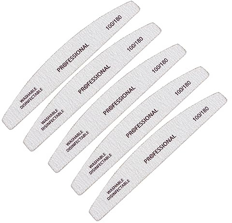 FOMIYES Limas de Uñas 100/180 5 Piezas Bloque Pulidor Profesional Herramientas de para Manicura y Pedicura Material Eva Tamaño 178X28X4 Mm