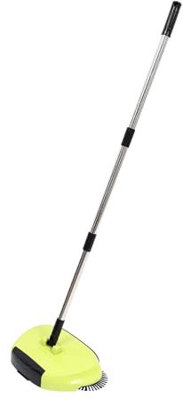 Homoyoyo Hand Push Sweeper Broom Dustpan Trash Bin Rotating Floor Cleaner for Home Random Color