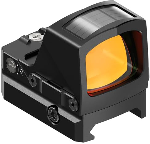 Feyachi Red Dot Visier für Pistole 2 MOA Rotpunktvisier mit solarbetrieben | RDS-58 Airsoft Visier Zielfernrohr Stoßfestigkeit 1500G mit MOS- und Picatinny-Montage für Sport, Training und taktische