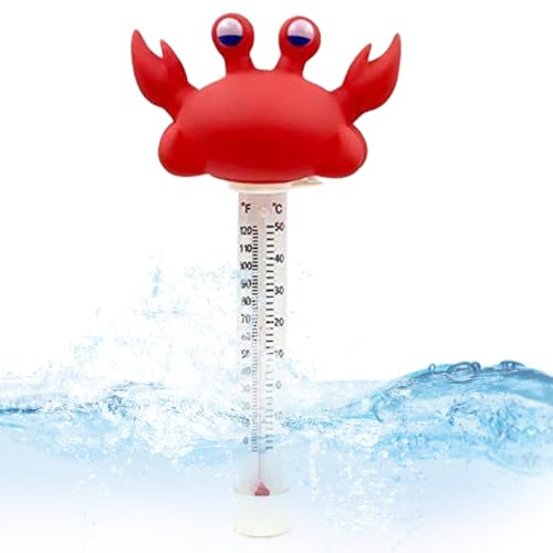 Thermometer – Pool-Thermometer mit gezeichneten Tieren | Ablesbares Display, Zubehör für Pool, für Spa, Badewanne, Outdoor, See, Innen und Heissquelle