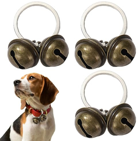 3 Sets Glocken,Glöckchen,Laute Katzen Hundeglocken,Haustier Tracker Glocken,Hundeglocken,Collar,Hundehalsbandglocken,für Halsband Tracker Haustiere,Glöckchen Halsband,Anhänger Glocken Trainieren