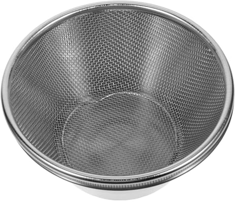 PartyKindom Setaccio in Acciaio Inossidabile 304 Colino a Rete Fine e Ciotola da 580ml, per Lavare Frutta e Verdura in Cucina, Design Compatto e Resistente