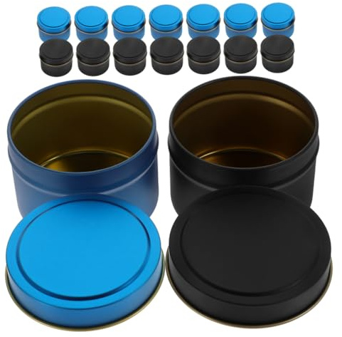 OFFIGAM 16 Piezas Tarros para Velas Tapa Recipientes Pequeños para Fabricación de Velas Diy Latas Decorativas para Aromaterapia y