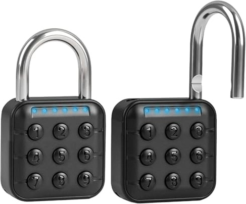 Combination Lock for Locker 6 Digit Password Digital Padlock,Aluminum Alloy Code Combo Lock for Gym Push Button Security Padlock Waterproof Outdoor Gate Lock,No Bluetooth Function，No APP Control